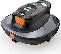 Robotic Pool Vacuum Cleaner,Portable Swimming Pool Vacuum Self-Parking Technology with LED Indicator,Ideal for Above Ground/Flat Pools up to 860 Sq.Ft,Lasts 90 Mins-Grey