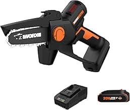 Worx Nitro 20V 5" Cordless Brushless Chainsaw 2.0 Ah Battery and Charger Included WG325