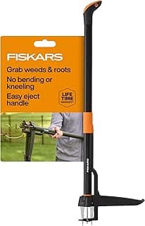 Fiskars 4-Claw Stand Up Weed Puller Tool, Gardening Hand Weeding Tool with 39" Long Ergonomic Handle with Easy-Eject Mechanism
