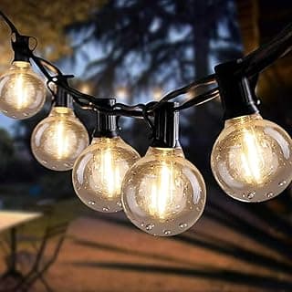 Lemontec LED String Lights, 25FT Backyard Patio String Light with 25 Clear Globe Bulbs-UL Listed for Indoor/Outdoor Use Globe Light Tents Market Cafe Porch Party