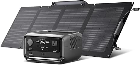 EF ECOFLOW Solar Generator RIVER 3 Plus with 110W Solar Panel, 286Wh Portable Power Station LiFePO4 Battery, 3 Up to 1200W AC Outlets, <10 MS UPS, Expandable to 858Wh, <30 dB Quiet, 1Hr Fast AC Charge