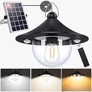 Solar Shed Light Outdoor Indoor 3000LM Solar Lights Daytime Available with Remote Control,Double Motion Sensor & 5 Lighting Modes, Solar Indoor Lights for Gazebo,Shed,Garage,Barn