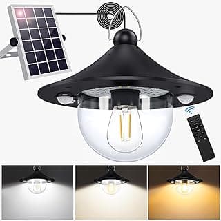Solar Shed Light Outdoor Indoor 3000LM Solar Lights Daytime Available with Remote Control,Double Motion Sensor & 5 Lighting Modes, Solar Indoor Lights for Gazebo,Shed,Garage,Barn