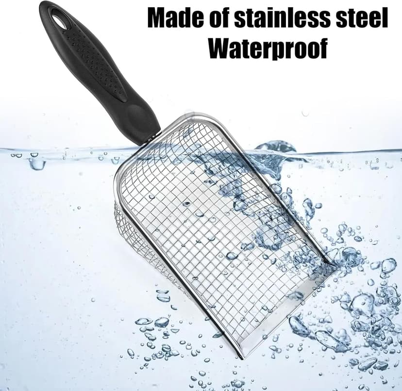 2pcs Gardening Soil Sifter, 5 & 2.8mm Garden Sand Compost Sieves Dirt Rocks Scoop Shovels with Ergonomic Handle Planting Tool Accessories Supplies