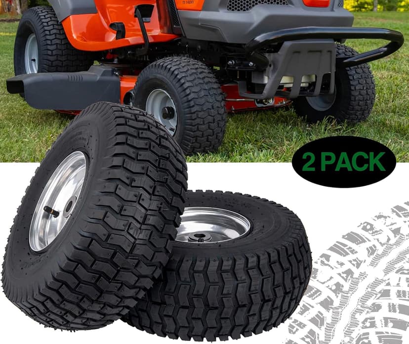 15x6.00-6 Lawn Mower Tire and Wheel Front Tire Compatible with John Deere Craftsman Husqvarna Riding Mowers Lawn Tractors