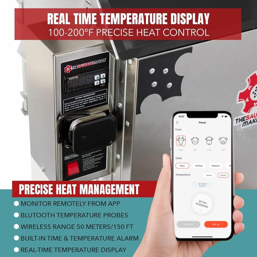 The Sausage Maker - 30 lb. Digital Smoker for Making Sausage, Ham, Fish and Brisket (Eagle with Flag)