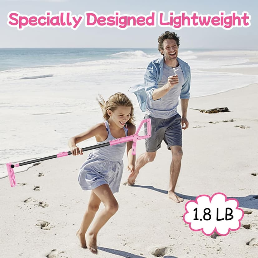 OMMO Metal Detector, Rechargeable Built-in Battery Kids Metal Detector with Funny LCD Display, Adjustable Metal Detectors for Kids with IP67 Waterproof 6.5” Search Coil for Exploring Outdoor
