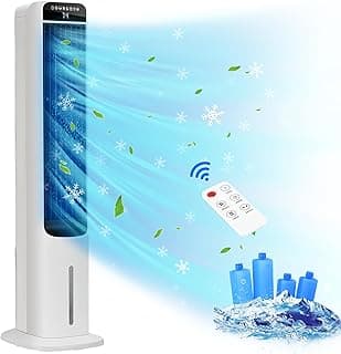 MEPTY 41" Swamp Cooler, 3 in 1 Evaporative Air Cooler with Remote, Portable Cooling Fans that Blow Cold Air with 3 Speeds, 4 Modes, Tower Fan 120° Oscillation Air Conditioner for Bedroom Home Office