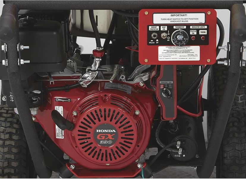 North Star Hot Water & Wet Steam Pressure Washer with Power Nozzles, Lance, Washing Gun, and Hose - Gas Powered, 3000 PSI, 4 GPM, Electric Start Honda Engine