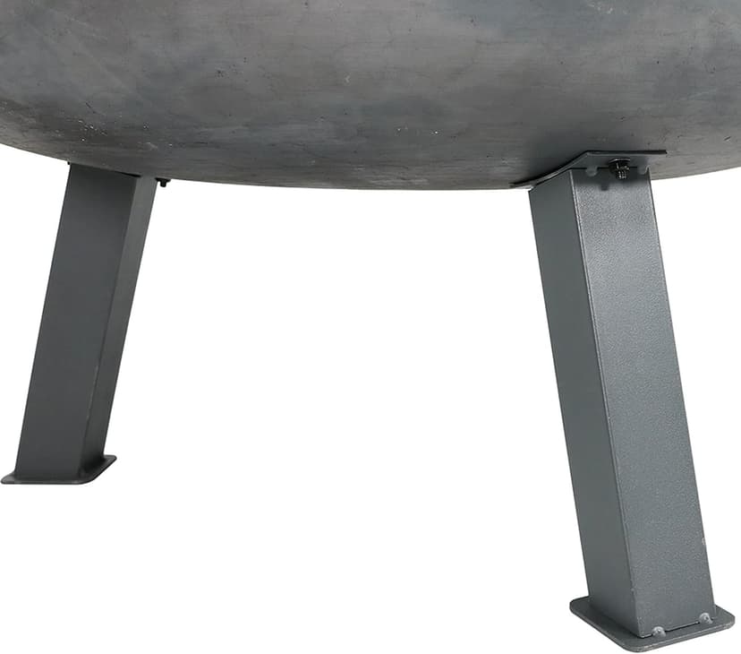 Sunnydaze 34-Inch Cast Iron Heavy-Duty Fire Pit for Outside - Wood-Burning Outdoor Fire Pit Bowl with Handles - Steel Finish