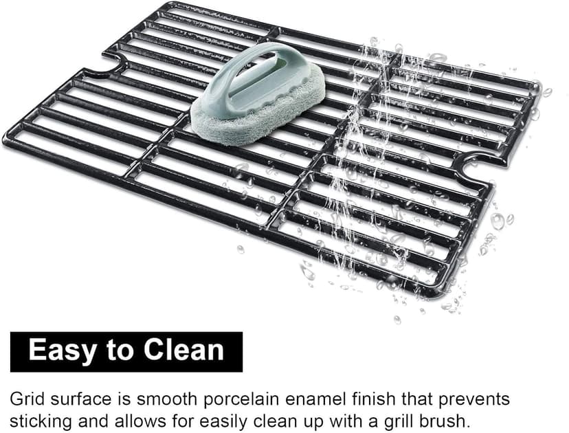 Hisencn Grill Replacement for Smoke Hollow PS9900, PS9500, 6800, Smoke Hollow Grill Parts for 16.5" Porcelain Steel Heat Plate Shield, Stainless Steel Pipe Burners, Cast Iron Cooking Grate