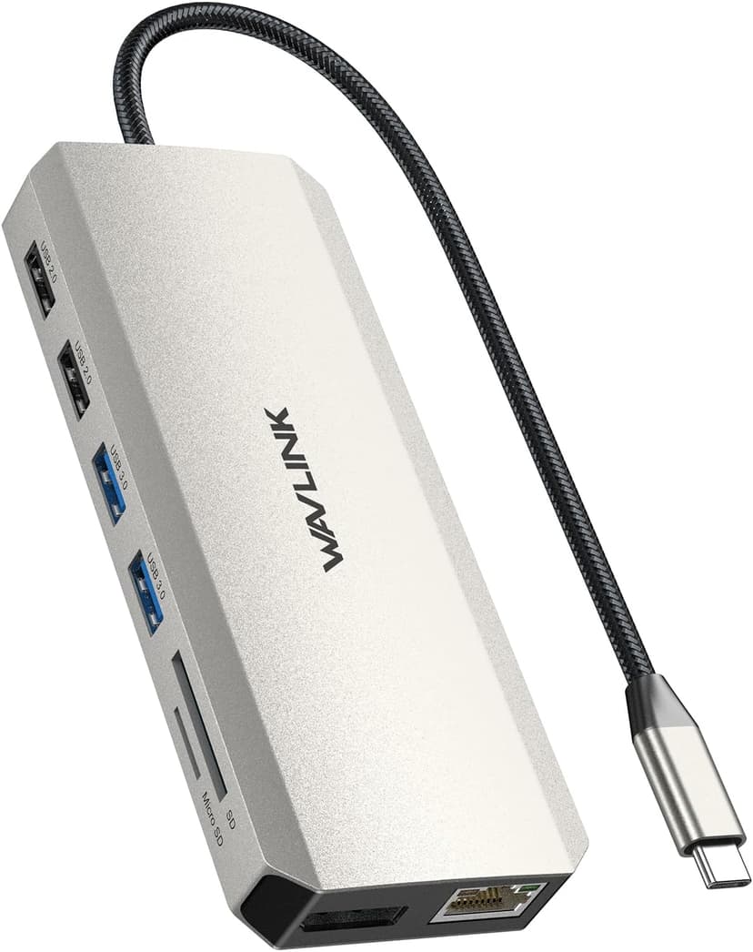 WAVLINK USB C Docking Station - Dual Monitor, Triple Display, 2 HDMI, DisplayPort, PD Charging, Ethernet, 5 USB, SD/TF Card Reader, Audio for MacBook, Dell, HP, Lenovo, Surface