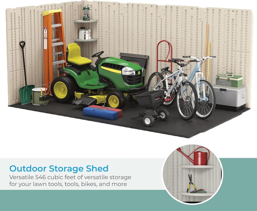 Suncast 8' x 10' Heavy-Duty Resin Tremont Storage Shed, Sand