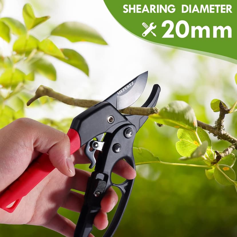 Germany Pruning Shears, Arthritis Weak Hand Snips, Work 3 Times Easier, 1-Inch Cut Capacity Garden Clippers, Ergonomic handle, Rust resistant, high strength steel, Sharp