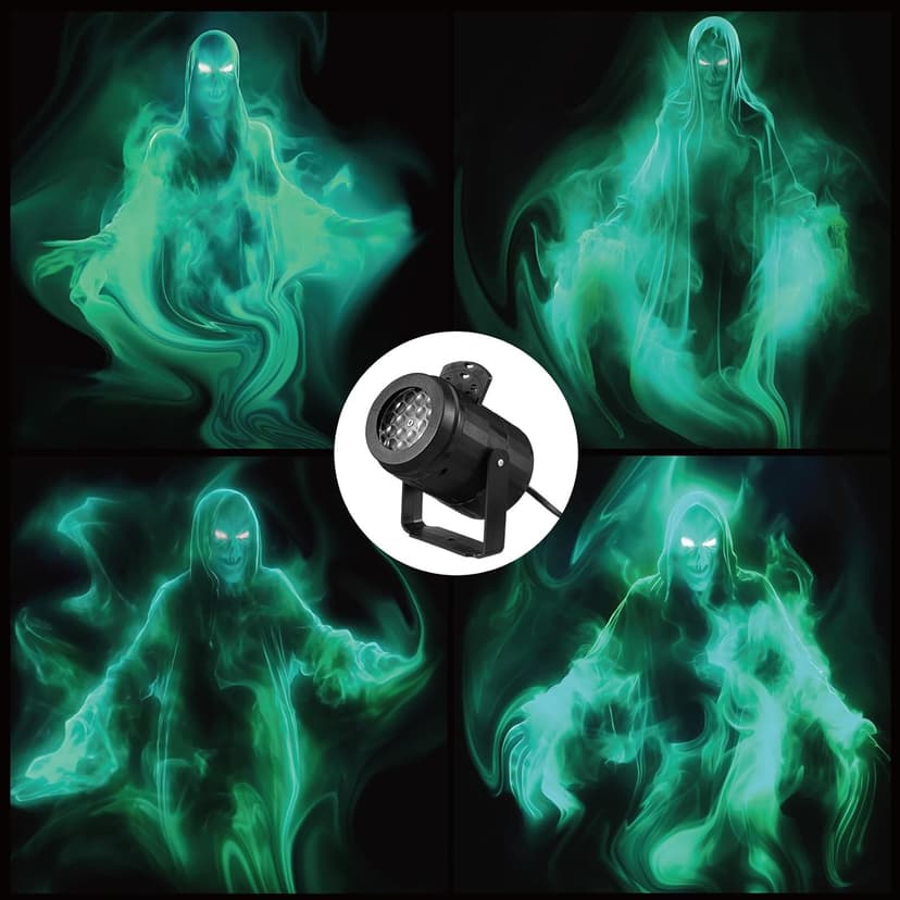 VIHOSE Skeleton Ghost Projector Rotating LED 4 in 1 Waterproof Digital Holiday Projector with Yard Stake for Outdoor Indoor Party Patio Garden Home House Decoration Landscape