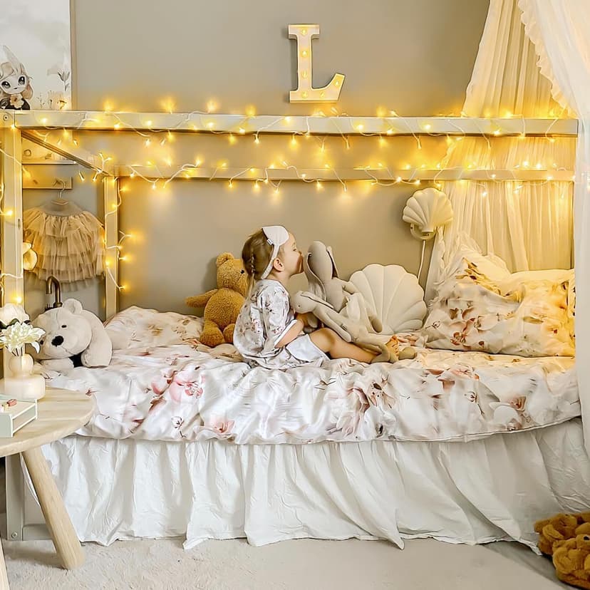 JMEXSUSS Connectable Warm White String Lights Indoor, 8 Modes Christmas Light Plug in Fairy String Lights for Bedroom, 33ft 100 LED Twinkle Lights Outdoor for Christmas Tree Decor