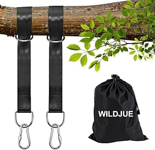 Tree Swing Hanging Straps Kit Holds 2000 lbs,5ft Extra Long Straps Strap with Safer Lock Snap Carabiner Hooks Perfect for Tree Swing & Hammocks, Carry Pouch Easy Fast Installation (5 ft)