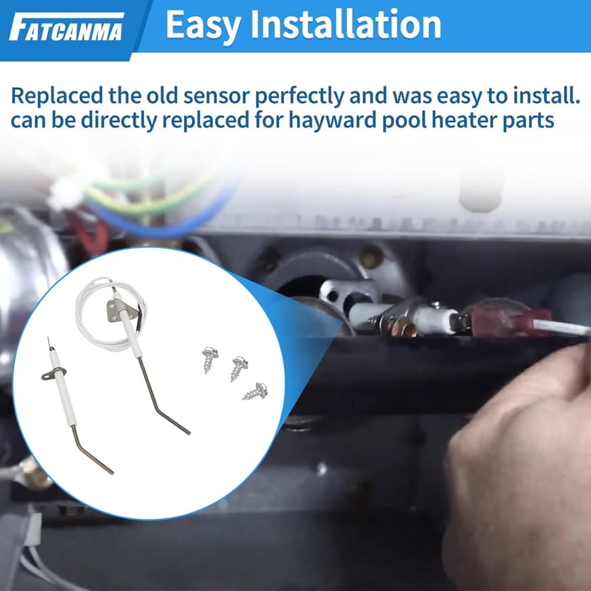 IDXLFLS1930 Flame Sensor Replacement fit for Hayward Pool Heater Parts, Pool Heater Ignitor Compatible with Hayward Universal H-Series Induced Draft and Gas Heater H250IDL H300IDL H400IDL H150FD