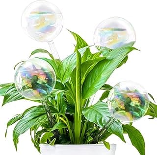 4 Pcs Plant Watering Globes,Rainbow Gradient Glass Watering Devices,Self Watering Planter Insert Plant Accessories for Indoor,Outdoor,Flowerpot,Hanging Plants,Home Garden,8.7" L×2.8" D