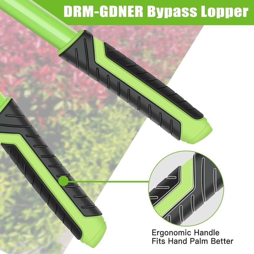 23" SK5 Dual-Blade Loppers Cuts 2" Dry/Wet Branches - Triangular Steel Tube & SecureLock, Heavy Duty Tree Trimmers Green/Black