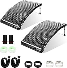 Upgraded 2Set Solar Pool Heaters, Solar Pool Heater for Above Ground Pool, Thickened Panel 113x69 cm, Solar Pool Heater for Pools, Includes 4 Adapters, 4 Hoses & Clamps, 4 Plumbers Tapes