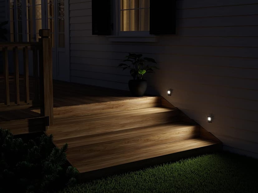 Good Earth Lighting Battery Operated LED Landscape Path or Deck Lights in Bronze, Motion Sensor with Auto Off, 50 Lumens, 5000K Color Temperature, Set of 2 Lights