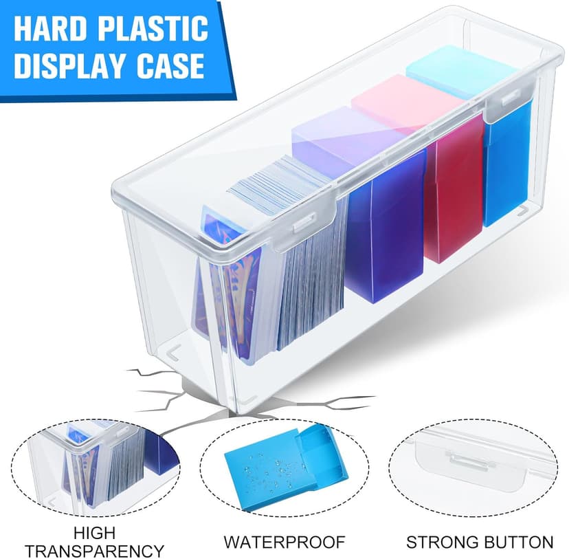 Amylove 6 Pcs Deck Card Boxes Set 5 Pcs Trading Storage Playing Card Box and a Storage Organizer Clear Case Holder Compatible with Mtg and Other TCG