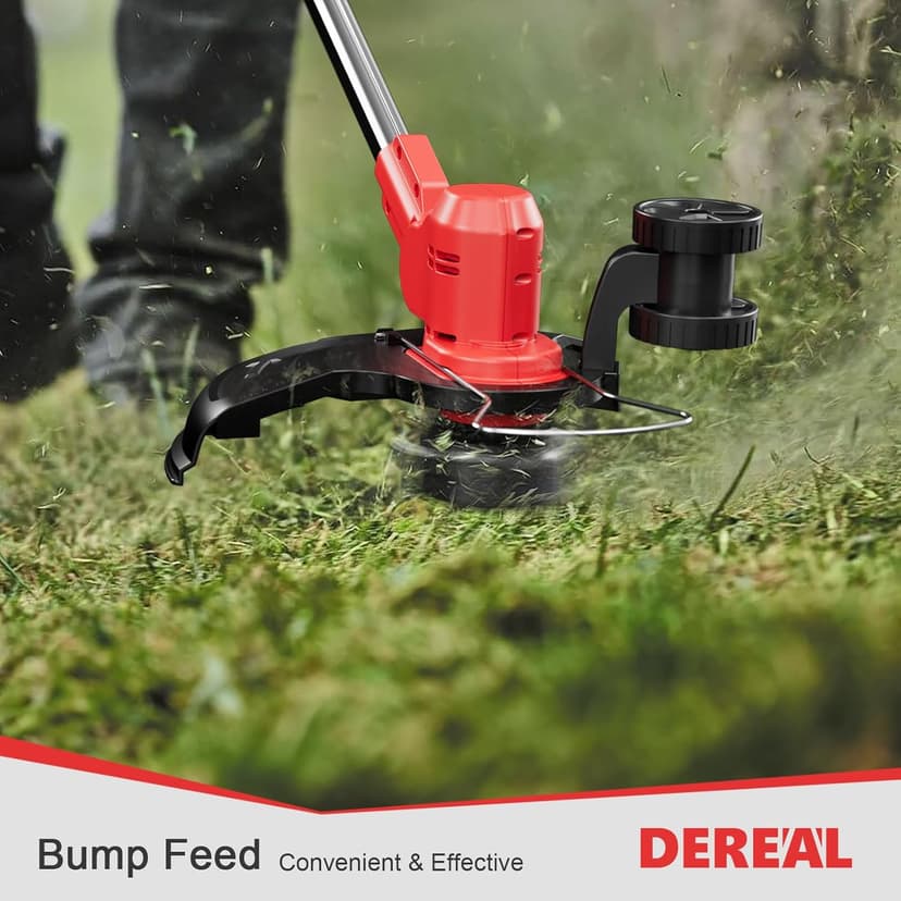 Cordless String Trimmer, Electric Weed Wacker, Weed Eater Battery Powered, 20V/2.0Ah Battery Operated, Charger, Stringless Grass Trimmer/Lawn Edger/Brush Cutter for Lawn Yard Garden