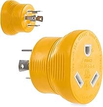 Camco 55338 PowerGrip 30 Amp 4-Prong Generator Adapter, Yellow