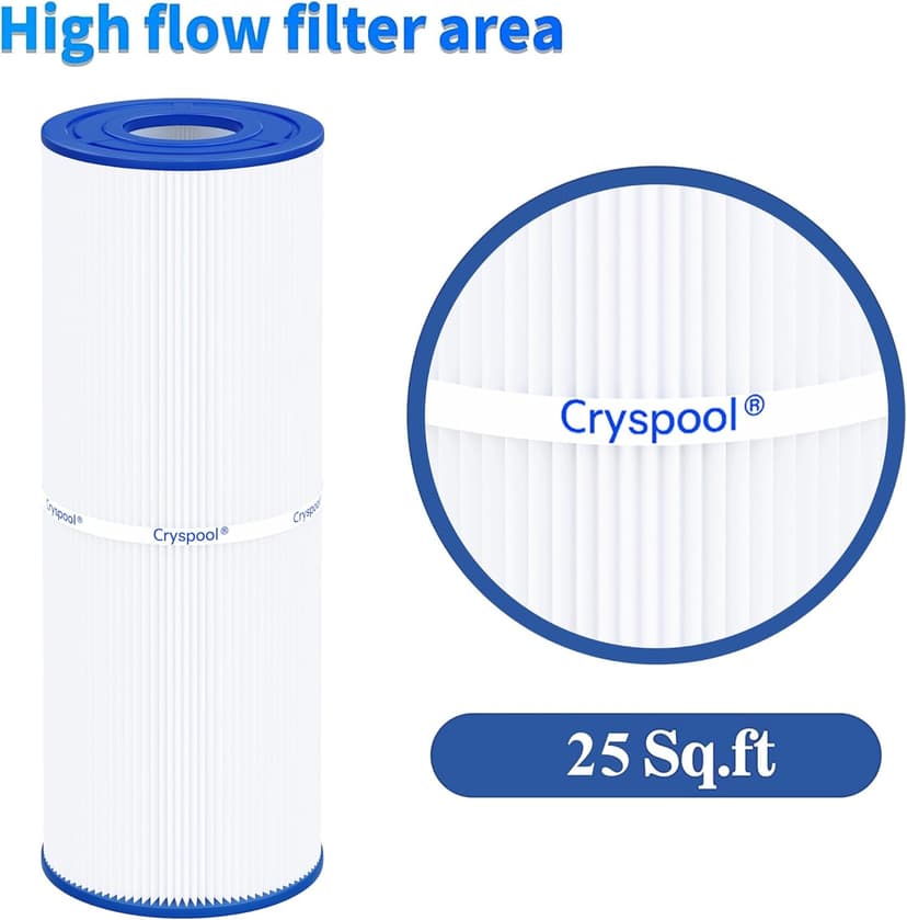 Cryspool® 04072 Filter Compatible with PRB25-IN Hot Tub Filter, C-4326, FC-2375, 3005845, R172327, R173429, 33521, 25392, 817-2500, 5X13 Drop in Spa Filter, 2 Pack