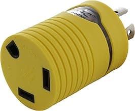 AC WORKS Generator to 30Amp RV Adapter (L14-20 20A 4-Prong Locking Compact) Yellow