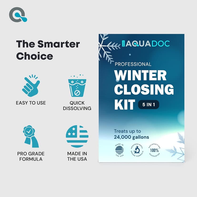 AquaDoc Pool Winterizing Kit - Above & Inground Pool Closing & Opening Made Easy - Up to 24,000 Gallons