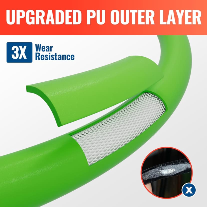 YAMATIC Upgraded Flexible Pressure Washer Hose 50 FT 3400 PSI, 1/4" Wear & Kink Resistant Power Washer Hose with Heat Protect Sleeve, Durable Replacement Hose for Uberflex Flexzilla Ryobi