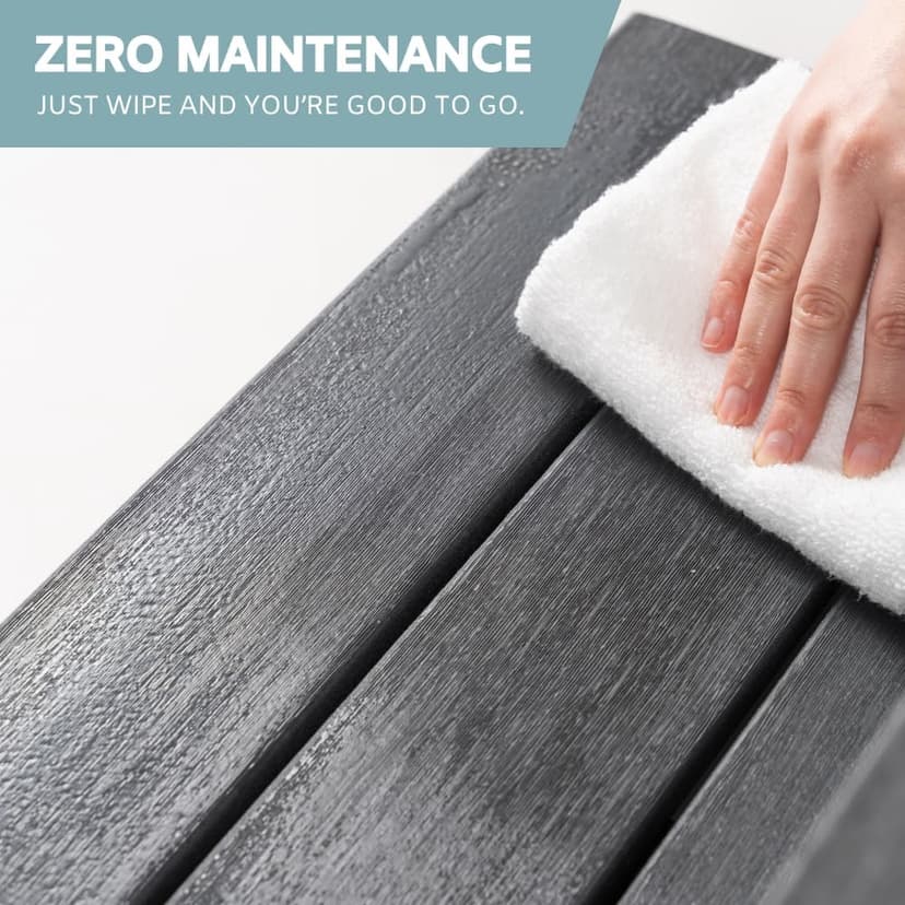 Hot Tub Steps - Wood-Looking Plastic, 100% Waterproof, Gray Non-Slip, Heavy Duty Outdoor Spa Stairs - Multi-Use for Porch, Fits Any Size