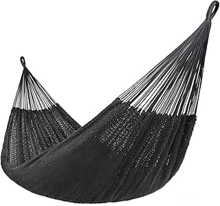 Lazy Daze Hammocks10.5 FT Handwoven Mayan Family Hammock with Portabl Carry Bag and for Outside Outdoor Patio Backyard Poolside, 550 LBS Weight Capacity,Gray