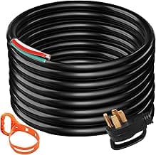 VEVOR 15 FT 50 Amp Generator Extension Cord 4 Wire 6 Gauge STW 6/3+8/1, 125V 250V Generator Power Cord N14-50P & SS2-50R with Portable Handle