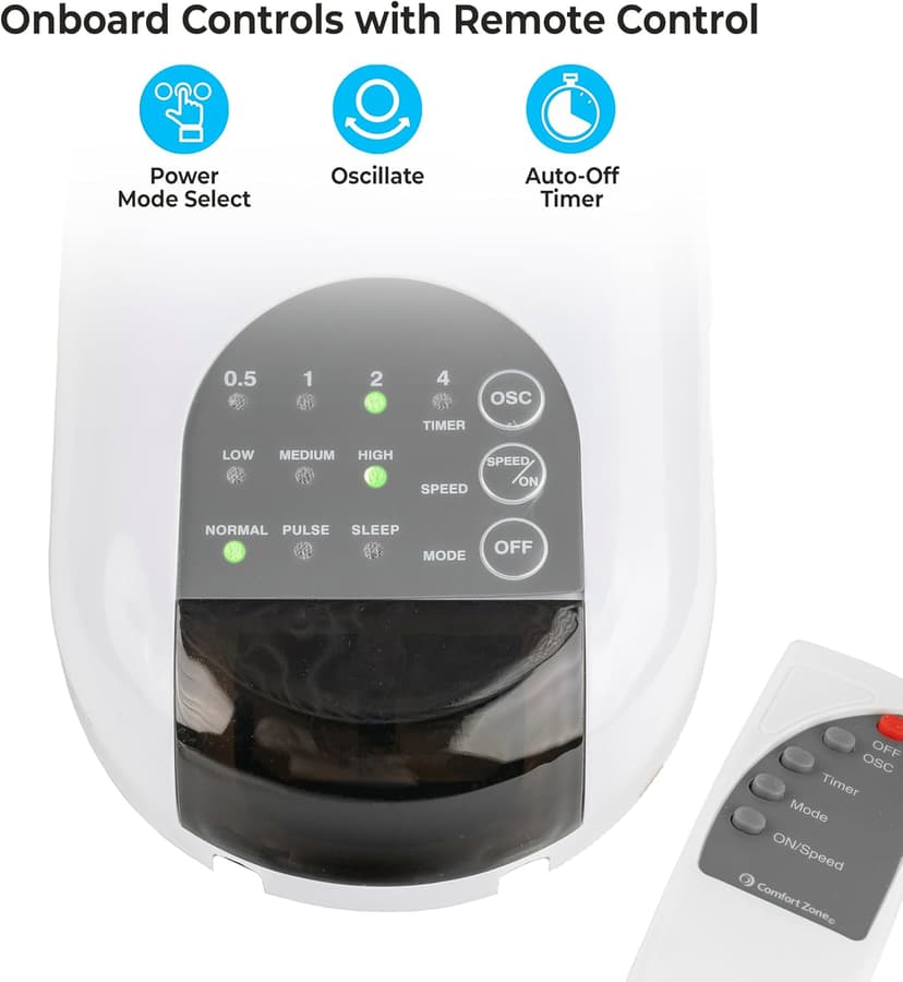 Comfort Zone 16" Quiet 3-Speed Wall Mount Fan with Remote Control, Timer and Adjustable Tilt, Ideal for Home, Bedroom, Gym & Office, CZ16WR