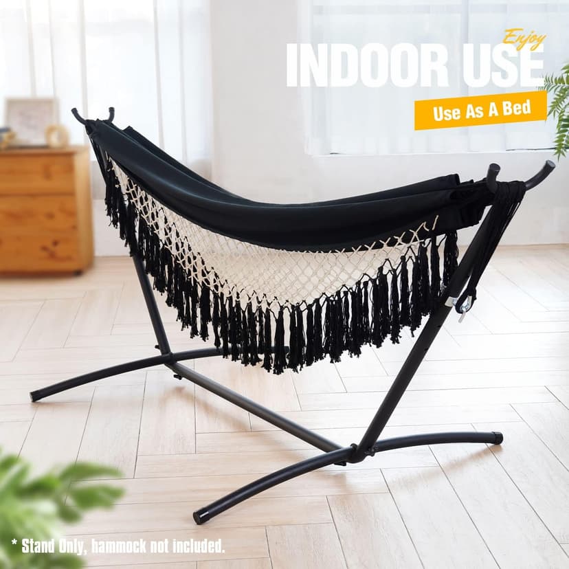 Zupapa 550LBS Weight Capacity Steel Hammock Stand, Adjustable Hooks Fits Hammocks 8 to 10.5 Feet Long, 2 Person, Space Saving Portable with Carrying Bag