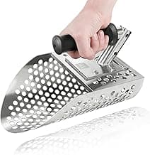 Sand Scoop for Metal Detecting, Metal Detector Shovel, Stainless Steel Metal Detecting Accessories, Beach Sifter Sand Scoops, Digging Tool Fast Sifting Scoopers for Treasure Hunting Backyard