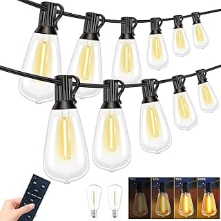 btfarm 100FT LED Outdoor String Lights Waterproof with Remote, Patio Lights with 32+2 ST38 Edison Bulbs, Hanging Light for Outside with Timer for Backyard Party Yard Gazebo Porch, 2700K Dimmable