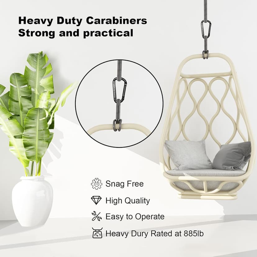 Carabiner Clip, 855lbs,3" Iron Heavy Duty Caribeaners for Hammocks, Camping Accessories,Hiking,Keychains,Outdoors and Gym etc,D Shaped Spring Hook Small Carabiners for Dog Leash,Harness and Key Ring.