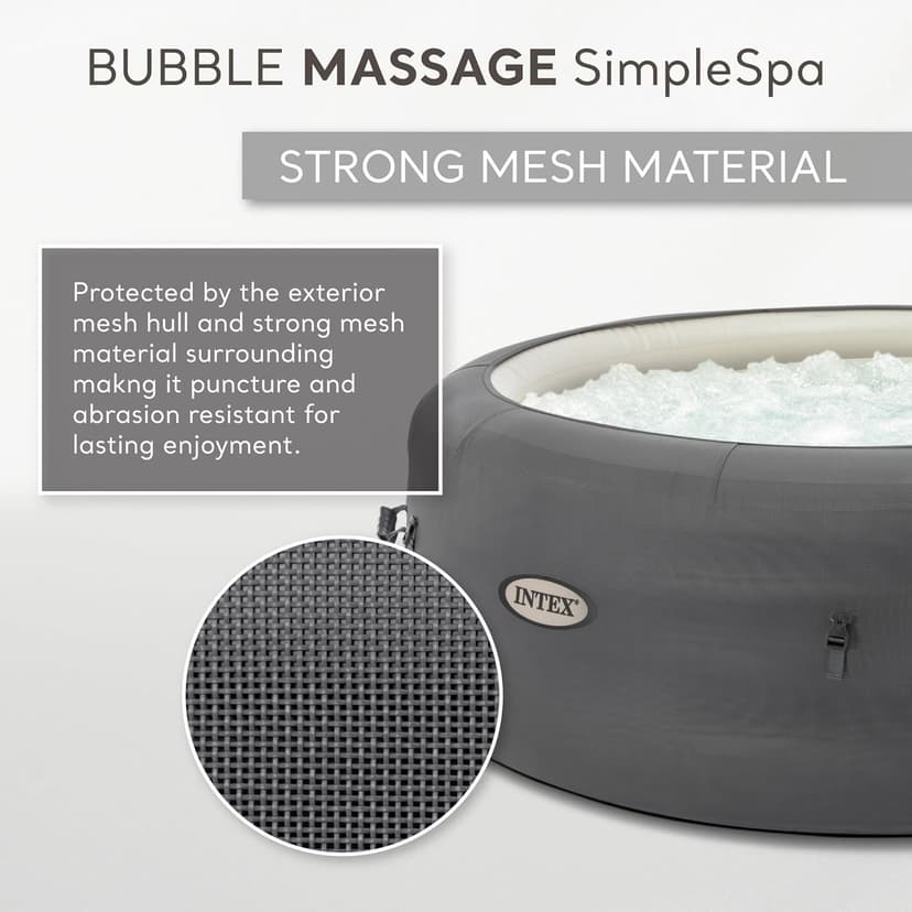 INTEX SimpleSpa Inflatable Hot Tub, 4 Person Jet Massage Spa with Built-in Pump