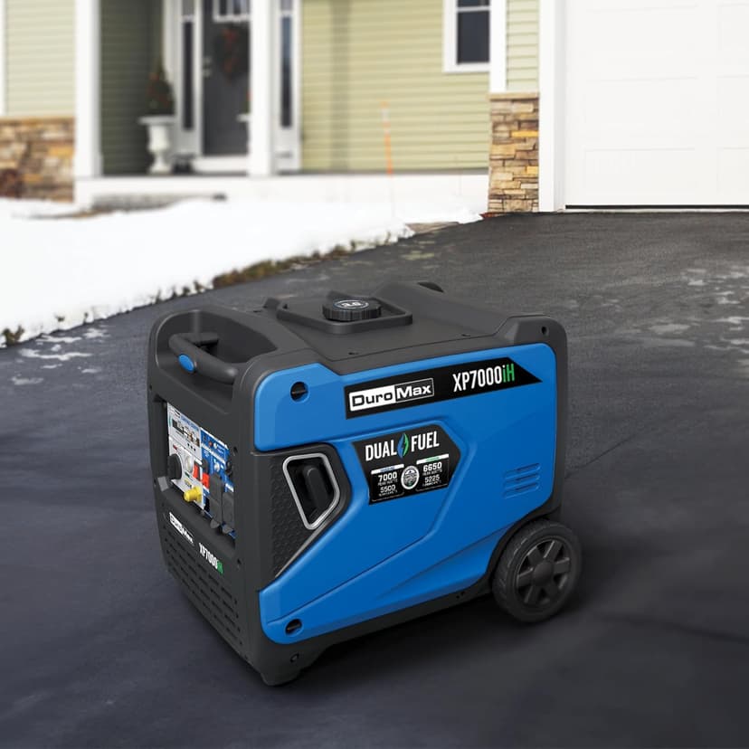 DuroMax XP7000iH 7,000-Watt Dual Fuel Portable Digital Inverter Generator - Gas & Propane, Remote Electric Start, RV & Emergency Ready