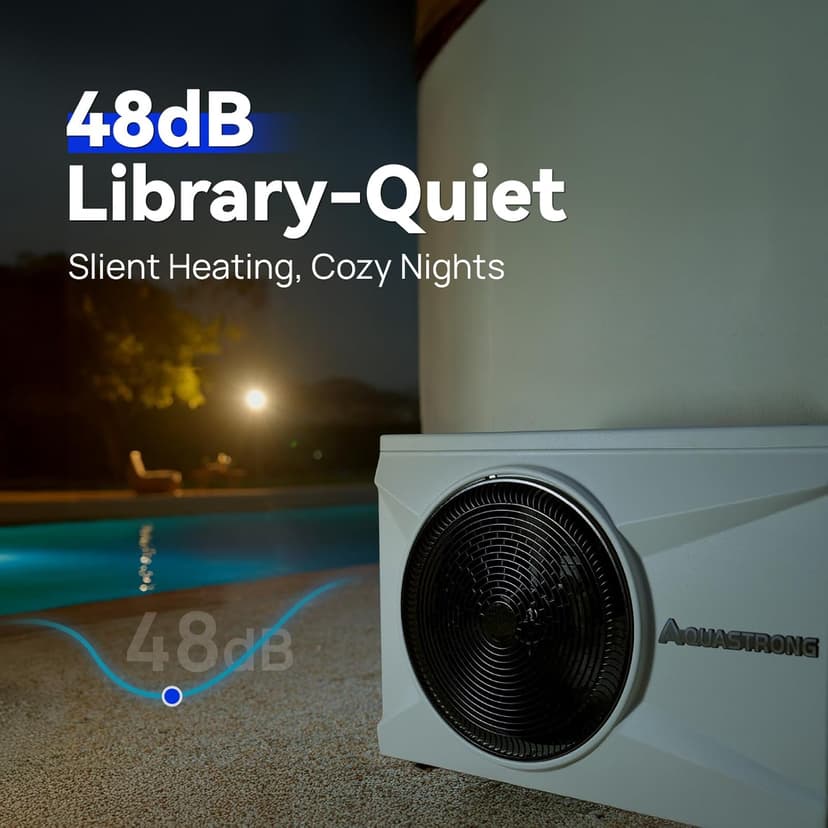 Aquastrong 35,000 BTU Inverter Swimming Pool Heat Pump, 9,000 Gallons Electric Pool Heater for Above Ground and Inground Pool, WiFi Capable Timer, Heating and Cooling Pool Heater 120V
