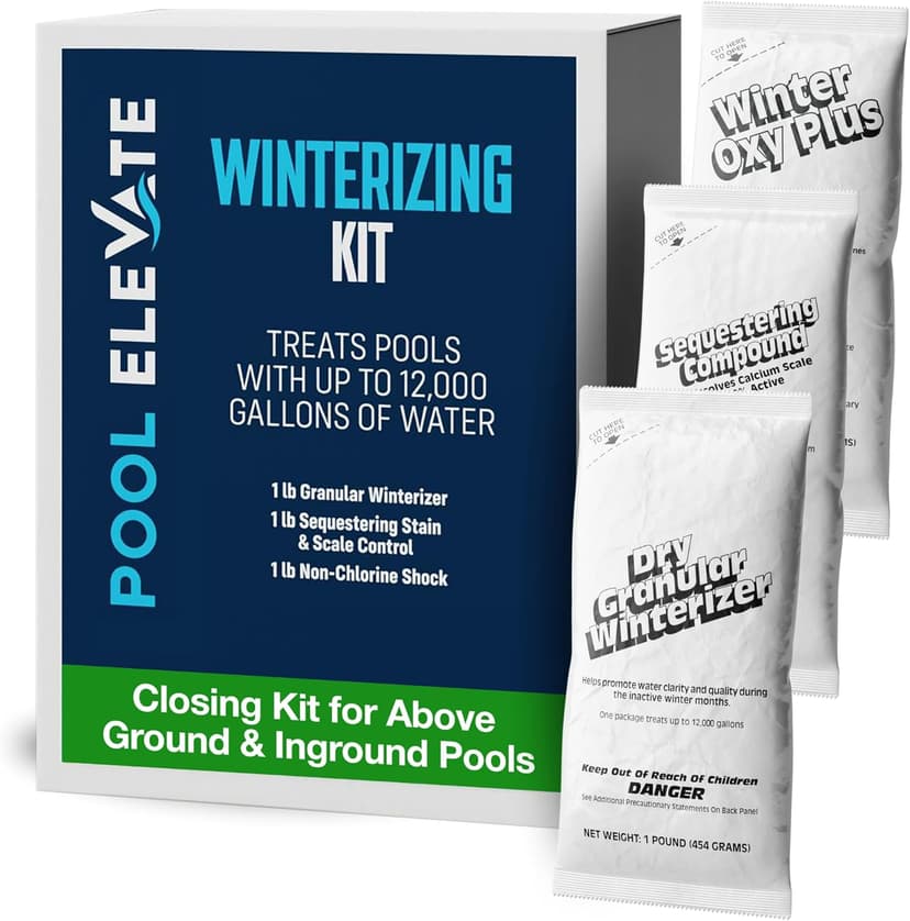 Winter Closing Kit - Winterizing for Above Ground & In-Ground Pools up to 12,000 Gallons: Protect Your at The end of Season with Our 3-in-one Maintenance