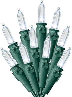 SYLVANIA 100 LED Cool White Mini Christmas Lights with Green Wire. 24.5' Lighted Length