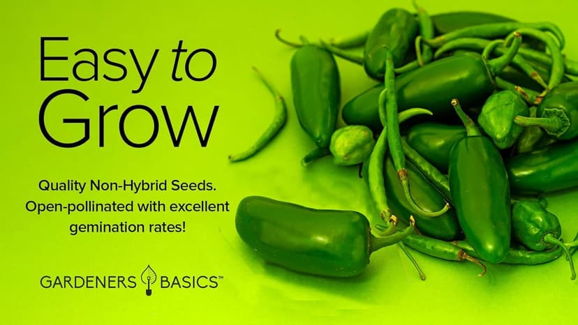 Gardeners Basics, Jalapeno Pepper Seeds for Planting Heirloom Non-GMO Jalapeno Peppers Plant Seeds for Home Garden Vegetables Makes a Great Gift for Gardeners