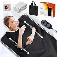 Infrared Sauna Blanket-Sauna Blanket for Home Use, Portable Design for Relaxation and Detoxification Highest 176℉, 20-60 Minutes Timer, 6 ft x 2.65 ft（Deep Black）