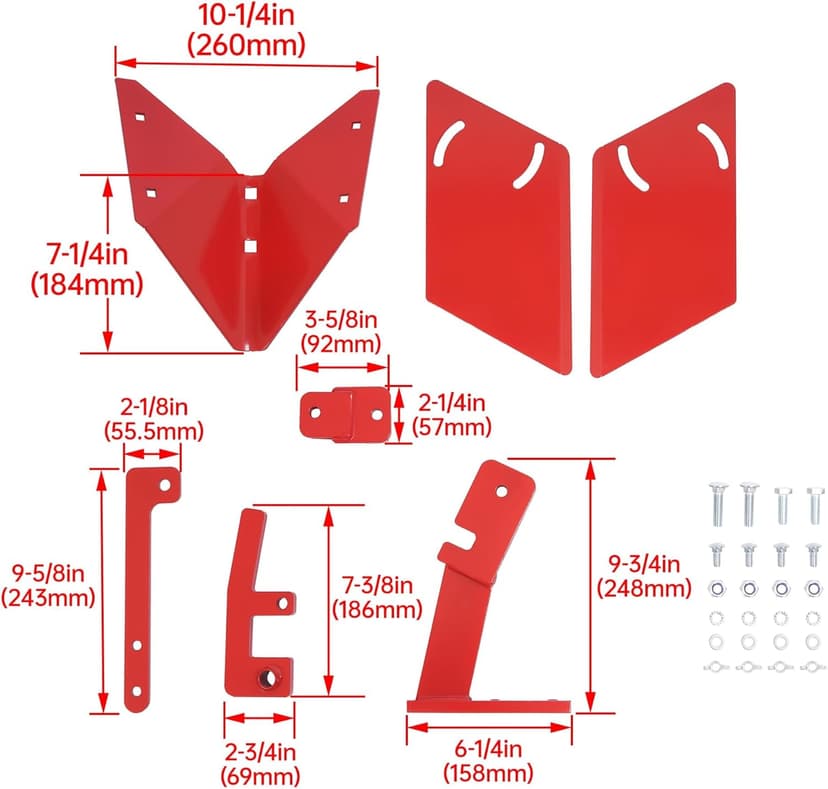 Hiller Furrower Kit for Rear Tine Tiller W/Adjustable Wing Fit for Land Reclamation 3 Kinds Connection Red Steel Replacement for 15683 Hiller-Furrower