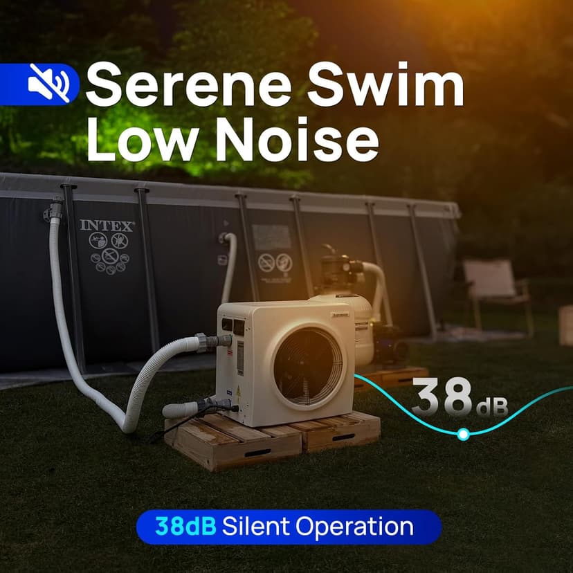 Aquastrong 16,000 BTU Swimming Pool Heat Pump Electric Pool Heater for Above Ground Pools Up to 5,000 Gallons, Heating and Cooling Pool Heater 120V